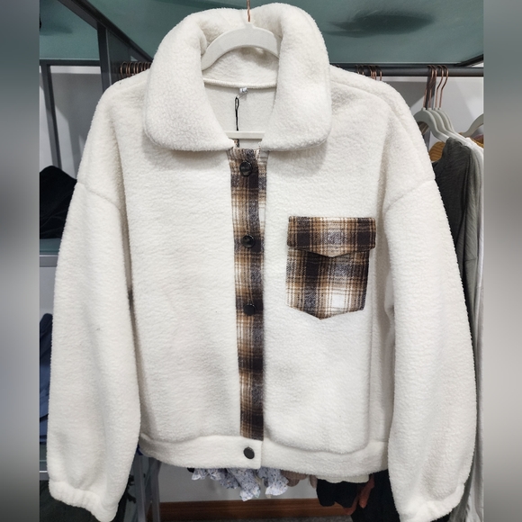 Bomber Fleece Plaid Jacket - Picture 7 of 8